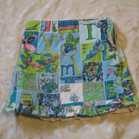 Lily Pulitzer ABCs Back to school wrap skirt Bryce corduroy reversible 5 - Picture 1 of 6